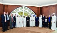 Members of the newly-formed Qatari-German Joint Task Force committee posing for a group photo after holding the first meeting.