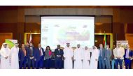 Qatar Chamber First Vice-Chairman Mohamed bin Ahmed bin Towar Al Kuwari, Ambassador of the Federal Democratic Republic of Ethiopia to Qatar, Metasebia Tadesse Woldegiorgis, and other officials during the event.
