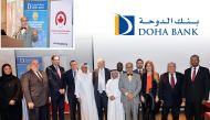 Doha Bank CEO Dr R Seetharaman, CBCQ officials and other participants on the sidelines of the event.