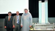 Omar Hussain Alfardan (right), President and CEO of Alfardan Group, Dr Daniel M Derman (centre), Senior Vice-President of Northwestern Medical Group, and Fayad Mohamed Al Khatib, Chief Development Officer at Alfardan Group, during a press conference to an