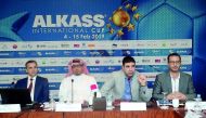 Officials during the technical meeting on the eve of Al Kass International Cup at The Torch Hotel in Doha, yesterday. 
