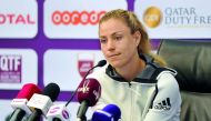 German World No. 6, Angelique Kerber speaks during a press conference held at the Khalifa International Tennis and Squash Complex ahead of the Qatar Total Open 2019, in Doha yesterday.
Picture: Abdul Basit/The Peninsula