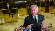 Roger Stone speaks with media after meeting with US President-elect Donald Trump at Trump Tower in New York on December 6, 2016. AFP/Eduardo Munoz Alvarez