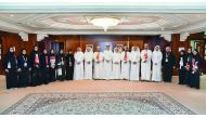QIIB Deputy CEO Jamal Abdullah Al Jamal and other senior executives of the bank with the visiting Omani delegation.
