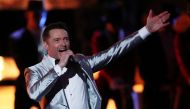 Hugh Jackman performs at the Brit Awards at the O2 Arena in London, Britain, February 20, 2019. REUTERS/Hannah McKay