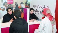 The visitors seen at Commercial Bank’s pavilion during the education exhibition held at Qatar Foundation.