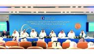 Sheikh Fahad bin Mohammad bin Jabor Al Thani, Chairman of the Board of Directors of Doha Bank, and other Board members, at the Bank’s Annual General Assembly meeting held at the Doha Bank’s headquarters, yesterday.