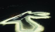 A night shot of the Losail International Circuit.