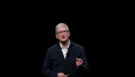 FILE PHOTO: Apple CEO Tim Cook speaks during an Apple launch event in the Brooklyn borough of New York, U.S., October 30, 2018. REUTERS/Shannon Stapleton/File Photo
