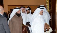 Rashid bin Hamad Al Athba (right), Second Vice-Chairman of Qatar Chamber, Ali bin Abdullatif Al Misnad (second left)  QC board member, and other members of the Qatari delegation arriving at the EU-GCC Business Forum, which was held from March 19-20 in Kuw