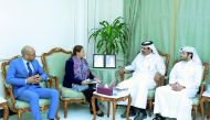 Qatar Chamber’s First Vice-Chairman Mohamed bin Ahmed bin Towar Al Kuwari with the Austrian delegation in Doha recently. 