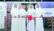 H E Dr Mohammed Saleh Al Sada (second right), former Minister of Energy and Industry; Abdulaziz bin Naser Al Khalifa (right), CEO of QDB,  and other dignitaries at the launch of ‘Business Gateway’  initiative, at College of the North Atlantic-Qatar, yeste