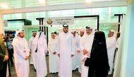 Sultan bin Rashid Al Khater, Undersecretary of the Ministry of Commerce and Industry, taking a tour of the expo with other dignitaries after the opening of the 4th of edition Moushtarayat at DECC, yesterday. The event was inaugurated by H E Sheikh Mohamme
