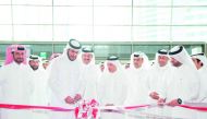 H E Sheikh Mohammed bin Hamad bin Qassim Al Thani, Deputy Governor of Qatar Central Bank, who is also the Vice-Chairman of Qatar Development Bank (QDB), cutting the ribbon to mark the official opening of the 4th edition of Government Procurement and Contr