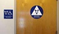 A gender-neutral bathroom is seen at the University of California, Irvine, September 30, 2014. Reuters/Lucy Nicholson