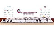 H E Saad bin Sherida Al Kaabi, the Minister of State for Energy Affairs and President & CEO of Qatar Petroleum, posing for a group photo with top executives and senior officials from the Energy Sector at ‘19th Annual Qatarization Review Meeting’ held in D