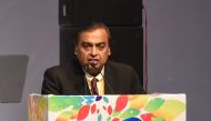 FILE PHOTO: Indian business magnate, chairman and managing director of Reliance Industries Mukesh Ambani speaks at the Vibrant Gujarat Global Summit being held in Gandhinagar.  AFP / SAM PANTHAKY