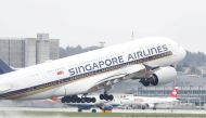 FILE PHOTO: An Airbus A380-800 aircraft of Singapore Airlines takes off from Zurich airport, April 9, 2019. REUTERS/Arnd Wiegmann