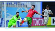 Action from the AFC Champions league match between Al Rayyan and  PFC Lokomotiv at the Lokomotiv Stadium yesterday.