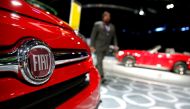 FILE PHOTO: A Fiat car on display at the North American International Auto Show in Detroit, Michigan, U.S., January 16, 2018. REUTERS/Jonathan Ernst/File Photo