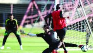 Qatari players during a training session in Rio De Janeiro on Tuesday. 