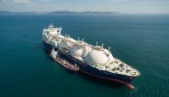 File picture of an LNG carrier anchored in Qatari waters. 