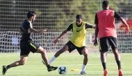 Qatar players during a training session in Brazil ahead of the Copa America tournament which beings from June 14.