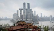 The Raffles City Chongqing under construction in southwest China's Chongqing Municipality. 