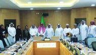 Qatar Chamber Board Member Mohamed Ahmed Al Obaidli and other officials  during the meeting.