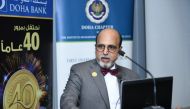 Dr R Seetharaman, Group CEO, Doha Bank, addressing the event.