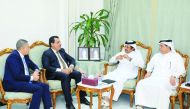 Qatar Chamber Chairman Sheikh Khalifa bin Jassim bin Mohammed Al Thani (second right) and Abdul Razzaq Al Zuhairi (second left), Chairman, Iraqi Chambers of  Commerce, and other officials during the meeting.