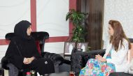 Ambassador of Spain to Qatar, Belen Alfaro Hernandez (right) and Ibtihaj Al Ahmadani, Board Member of Qatar Chamber, and the President of the Qatari Businesswomen Forum, during the meeting, at QC headquarters, yesterday.