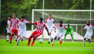 Al Arabi and Girona FC players in action during their friendly match played in Spain, on Thursday.
