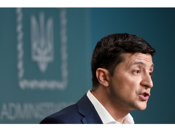 Ukrainian President Volodymyr Zelensky speaks