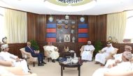 Officials of Qatar Chamber and Oman Chamber of Commerce and Industry during the meeting.
