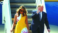 U.S. President Donald Trump and First Lady Melania arrive in Biarritz for the G7 summit, France August 24, 2019. Reuters/Regis Duvignau 