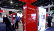 A Worldpay booth is shown on the exhibit hall floor during the Money 20/20 conference in Las Vegas, Nevada, US on October 24, 2017. Reuters/Steve Marcus