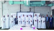 The officials of the Commercial Bank and Aspire Zone Foundation during the signing of the contract. 