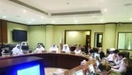 A delegation of Association of National Olympic Committees (ANOC) , led by Secretary General Gunilla Lindberg, during a meeting with Qatar Olympic Committee officials in Doha.
