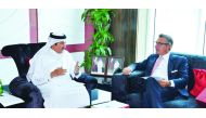 QC Chairman Sheikh Khalifa bin Jassim Al Thani meeting with  Pietro Paolo Rampino at the Qatar Chamber headquarters.