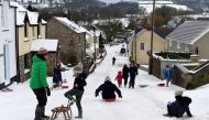 The main high street in the village of St Florence in West Wales, March 2, 2018. Reuters/Rebecca Naden 