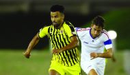 An action during the friendly match between Qatar SC and India’s Delhi Dynamos, played on Sunday.