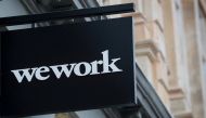 The WeWork logo is displayed outside of a co-working space in New York City, January 8, 2019. Reuters/Brendan McDermid