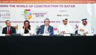 Matt Denton (centre), President of dmg events, with Ali Charhour (left), Group Business Development Manager at Al Darwish Engineering; Loubna Aghzafi (second left), Country Manager, dmg events Doha; Ahmed Alobaidli (second right), Qatar National Tourism C