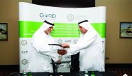 H E Abdullah bin Hamad Al Attiyah (right), Chairman, Al Attiyah Foundation and Dr Yousef Mohamed Alhorr, Founding Chairman, GORD, during the event.