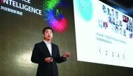 Huawei’s Deputy Chairman, Ken Hu, giving a speech at the TECH4ALL Summit. 