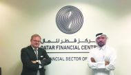 Henk Jan Hoogendoorn (left), Managing Director of Financial Sector Office, QFC Authority, and Sadiq Hamour, Director of Financial Institutions, QFC Authority.