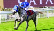 Ebraz (M Guyon) wins the Qatar International Stakes Gr.1 PA in Goodwood in this July 31, 2019, file photo. Pic Zuzanna Lupa