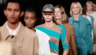 Models present a creation by Stella McCartney during the Women's Spring-Summer 2020 Ready-to-Wear collection fashion show at the Opera Garnier in Paris, on September 30, 2019. AFP / Thomas Samson 