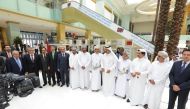 Top diplomats and senior officials from Qatar Chamber are posing for a group photo with Omani officials along with the representatives of Omani creative Small and Mid-sized enterprises at the Mall of Qatar, yestrday. The Omani firms are shocasing thier pr